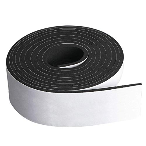 Neoprene Foam Strip Roll By Dualplex,3" Wide x 10' Long 1/8" Thick, Weather Seal High Density Stripping with Adhesive Backing – Weather Strip Roll Insulation Foam Strips - size: 3" Wide x10' Long 1/8" Thick