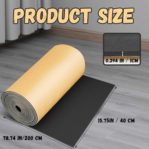 1 Pc 78 x 16 x 2/5 Inches Large Closed Cell Foam, Marine Foam Roll, Black - size: 78 x 16 x 2/5 Inch