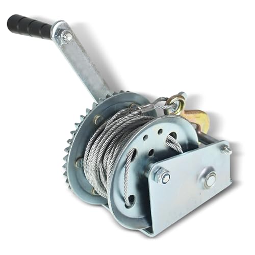 ALL-CARB 1200lbs Heavy Duty Hand Winch Boat Winch with 10m 32ft Steel Cable for Boat Trailer