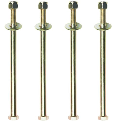 1/2" x 9" Hex Head Bolt by Color Galvanization with Nylon Lock nut and Large Size Washer Assortment Kit,Alloy Steel,Grade 5.(4pcs Pack) - size: Grade 5 1/2" x 9"