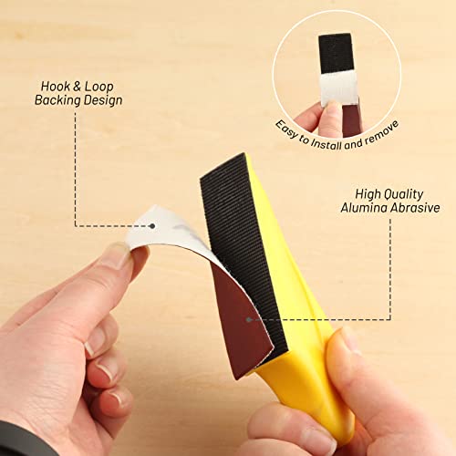 SPEEDWOX 100 PCS Micro Sander 3.5 x 1.2 Inch Mini Sander for Small Projects Micro Detail Hand Sander Grit 600 Detail Sanding Refill Hook & Loop Aluminum Oxide Sandpaper for Wood Furniture - style: 600 Grit