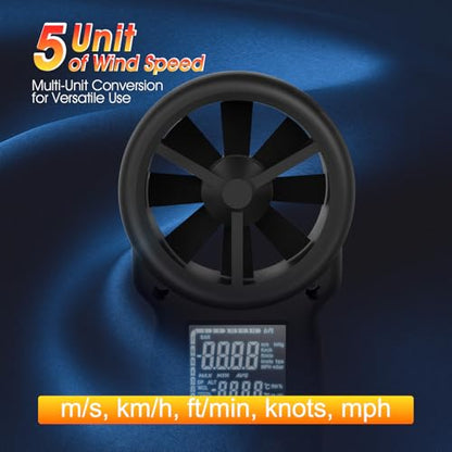 Wireless Handheld Anemometer, Digital Wind Speed Meter with APP - size: Small