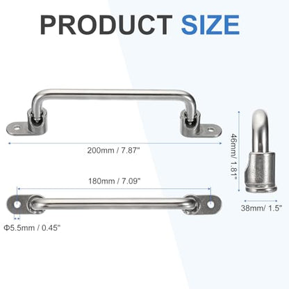 uxcell 304 Stainless Steel Folding Pull Handle (Hole Distance 7") - size: 7"