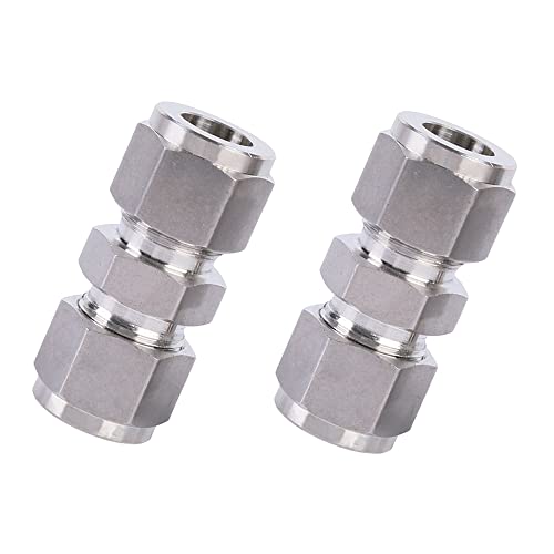 304 Stainless Steel Compression Union W/Double Ferrule 1/2" x 1/2" OD 2pc - size: 1/2" x 1/2" OD