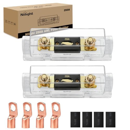 Nilight 2PCS 250A ANL Fuse Holder and ANL Fuses Electrical Protected - color: ANL Fuse, size: 250A