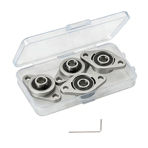 4Pcs KFL08 Pillow Block Bearing 8mm Bore Flanged Ball Mounted Bearing Block