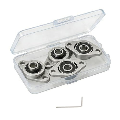4Pcs KFL08 Pillow Block Bearing 8mm Bore Flanged Ball Mounted Bearing Block
