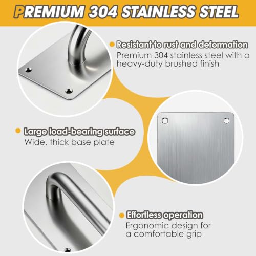 12" Stainless Steel Door Pull Handle with Push Plate for Home/Public - size: 12'' Handle Pull & Push Plate