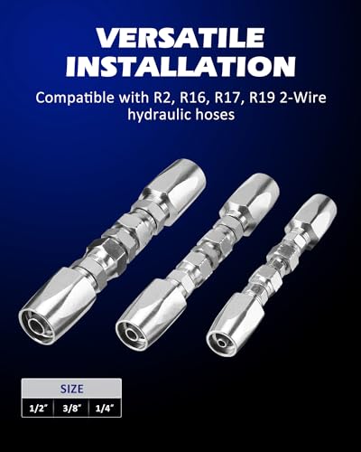 SPARKWHIZ Hydraulic Hose Repair Kit 1/4", 3/8", 1/2" ID, 3 pack - size: 1/4", 3/8", 1/2"