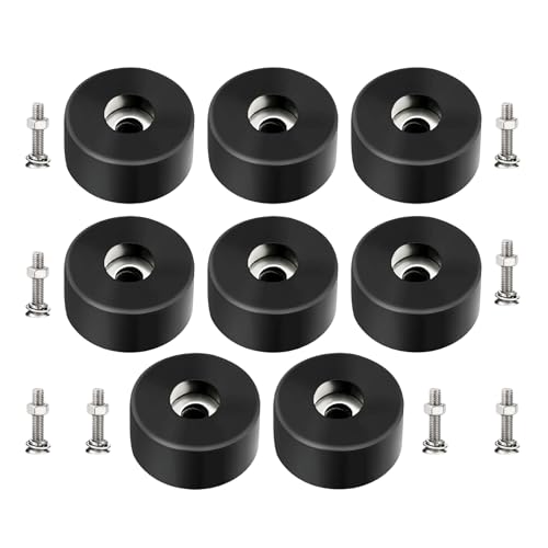 8 Pack 192310GS Anti Vibration Rubber Feet with Stainless Steel Nuts & Washers – Universal Air Compressor Isolation Pads for Generators, Pressure Washers, Speaker Cabinets, Washing Machine, Furniture