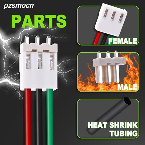 15 Sets/60 Pcs JST VH 3.96mm 3 Pin 22AWG Silicone Connector Kit - size: 3-Pin, style: JST-VH