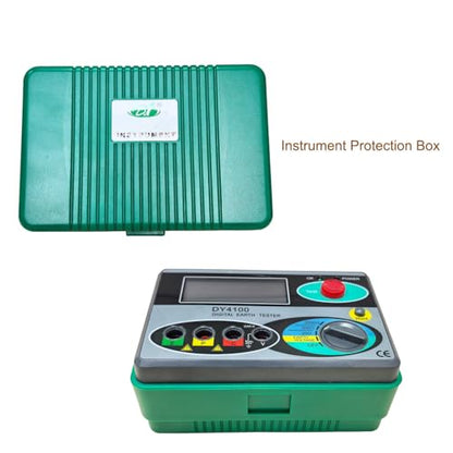 Professional Digital Earth Ground Tester Kit - 2000Ω Resistance & 30V AC Voltage Meter | 3-Wire & Simplified Testing, IP54, LCD, Battery Indicator - for Electricians, Industrial Uses