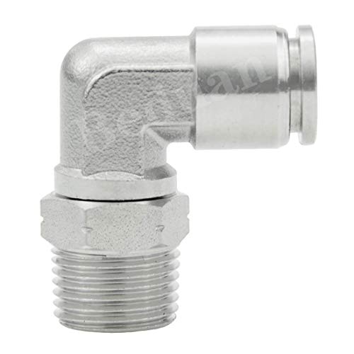 Beduan Push to Connect Fitting Elbow, 1/4" Tube OD x 1/8" NPT Male 90 Degree Elbow Adapter 304 Stainless Steel Air Union Fitting - size: 1/4"Tube OD-1/8"NPT, style: 1Pc