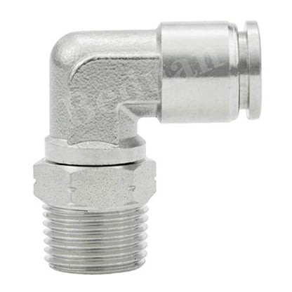 Beduan Push to Connect Fitting Elbow, 1/2" Tube OD x 1/2" NPT Male 90 Degree Elbow Adapter 304 Stainless Steel Air Union Fitting - size: 1/2"Tube OD-1/2"NPT, style: 1Pc