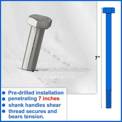 10 Pack 3/8-16 x 7'' Hex Head Cap Screw Bolt 304 Stainless Steel - size: 3/8-16 x 7''