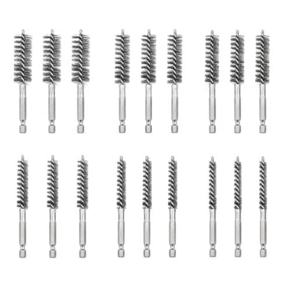 18pcs Wire Bore Brush for Drill Stainless Steel Wire Brush Drill Attachment - size: Stainless Steel