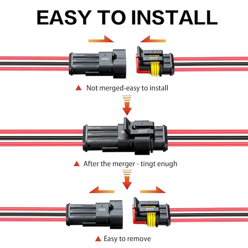 3 Pin Connector Waterproof, 16 AWG 3 Wire Connector, Automotive Electrical Connector with Heat Shrink Tubing, Automotive Truck, Marine Wire Connection, 6 Sets (16 AWG-3 Pin, 6) - style: 16 AWG-3 Pin