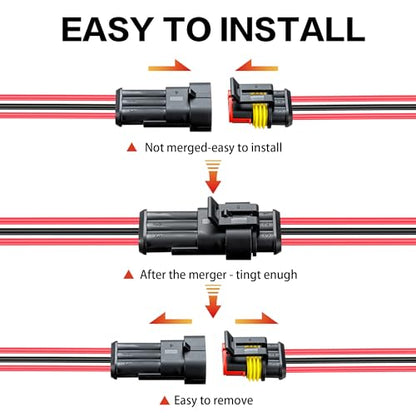 3 Pin Connector Waterproof, 16 AWG 3 Wire Connector, Automotive Electrical Connector with Heat Shrink Tubing, Automotive Truck, Marine Wire Connection, 6 Sets (16 AWG-3 Pin, 6) - style: 16 AWG-3 Pin