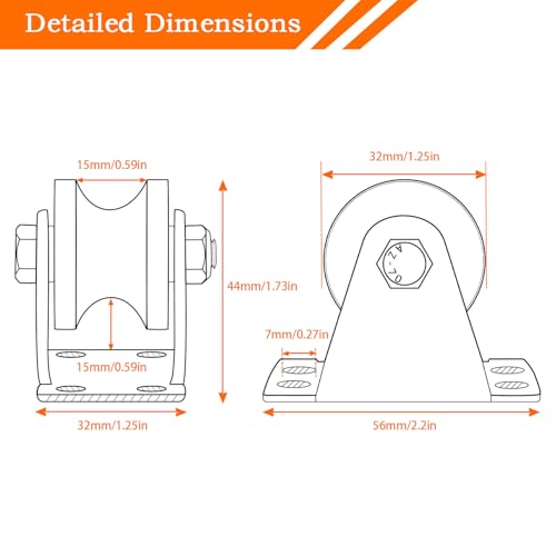 Cable Pulley Wheel Wall Mount, Duplex Bearings, Stainless Steel Rope Pulley for Pulley System, Sliding Gate, 1 Pack - size: 32mm_1 PCS
