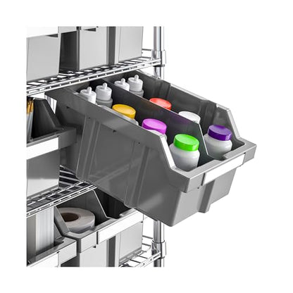 7-Tier NSF 16-Bin Steel Wire Shelving Rack, 36"W x 14"D x 56"H, Gray - color: Gray, size: Includes 16 Bins