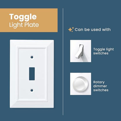 Franklin Brass Classic Architecture (1-Pack) Decorative Light Switch Cover Pure White 2-Gang Wall Plate Double Toggle Plate Covers Electrical Outlet Guard W35244-PW-C - size: 1 Count (Pack of 1), style: Switch