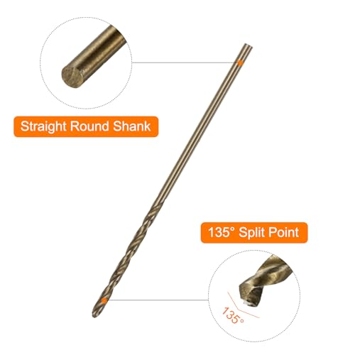 HARFINGTON 10pcs Cobalt Jobber Drill Bits 1.2mm / 0.047" M35 High Speed Steel HSS Twist Drilling Bit Tool for Stainless Steel Copper Wood Plastic and Other Hard Materials - size: 1.2mm