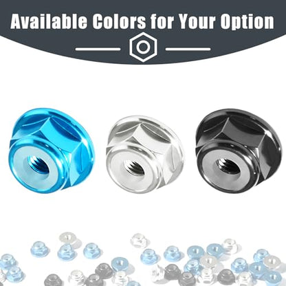 4Pcs M2 Flange Lock Nuts Metric Nylon Inserted Hex Self-Lock Non-Slip Aluminium Self Clinching Nuts for 1/24 RC Car Axial SCX24 Furniture DIY Industrial Construction Fasteners - color: Black, size: 8Pcs