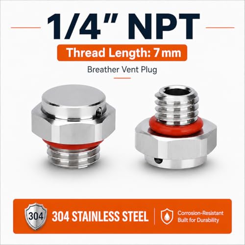 1/4 NPT Stainless Steel Waterproof Breather Valve – Pressure Relief & Ventilation for Hydraulic/Pneumatic Systems, Industrial Enclosures | Dustproof, Rustproof - size: 1/4" NPT Male