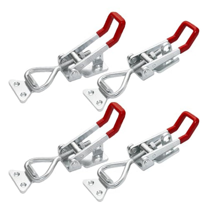 POWERTEC 4PK Heavy Duty Toggle Clamp Latch, 1320 lbs Holding Capacity, 4003 Adjustable Quick Release Pull Action Latch with Lock Hole for Smoker, CNC, Woodworking Jigs & Fixtures (20347-P4) - size: 4003, 4PK