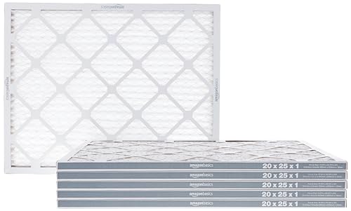Amazon Basics 20x25x1 Air Filter 6-Pack, MERV 8 AC Furnace Filters, Removes Dust, Electrostatic, Allergen Control (Actual Size: 19.75" x 24.75" x 0.75") - style: Merv 8