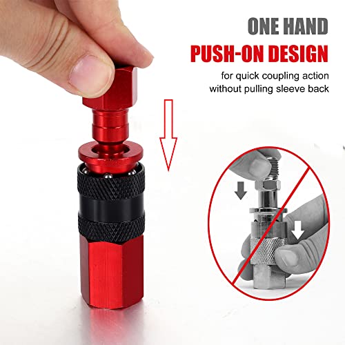 Aluminum Air Fittings, 1/4" NPT, 15 Pieces, Red - color: Red, size: 15 Pieces