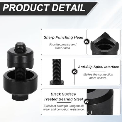 HARFINGTON Sheet Metal Hole Punch 1-1/8" Bearing Steel Circle Hole Puncher - size: 1-1/8"