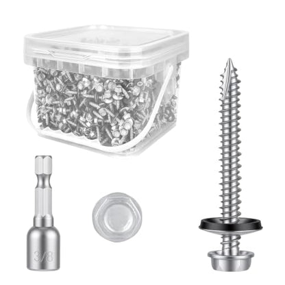 Kryonix Metal Roofing Screws #14 x 2 Inch, 330pcs, Ruspert Coating Screws - size: #14×2“