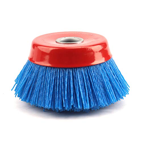 3Pcs 4'' x 5/8'' Nylon Filament Wheels Cup Brush Set for Angle Grinder ,Include Grit 80 120 240 ,Nylon Drill Brush Kit for Removal Rust Corrosion Paint (3Pcs Set)