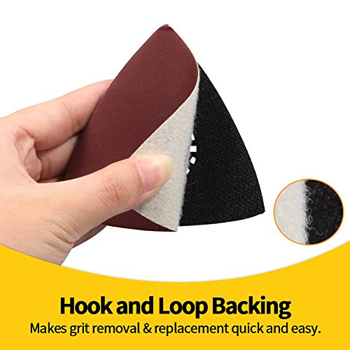 30 Pcs Hook and Loop Triangle Sandpaper 800 Grit 80mm 3-1/8 Inches for Oscillating Multi Tool Detail Sander Sanding Discs Triangle Sanding Pads - style: 800 Grit