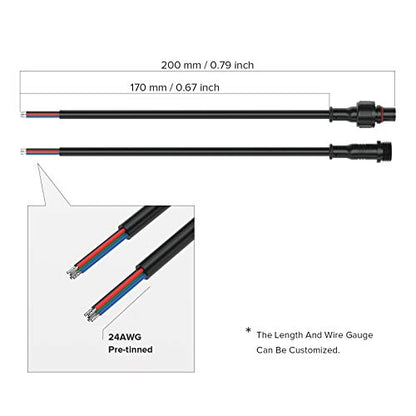 BTF-LIGHTING 5 Pin Electrical Connector 24AWG IP65 Male Female Connector 7.87in/20cm Extension Cable for Car,Truck,Boat,Indoor/Outdoor LED Strip Lights/String 15mm Nut Small Size 5 Pairs - size: 5 PIN Small Size