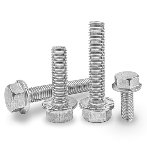 M8 x 60mm 8pcs Heavy Duty Flanged Hex Head Bolts, Flange Hexagon Head Screws, Stainless Steel 304, Metric Fully Threaded, Bright Finish - size: M8 x 60mm(8pcs)