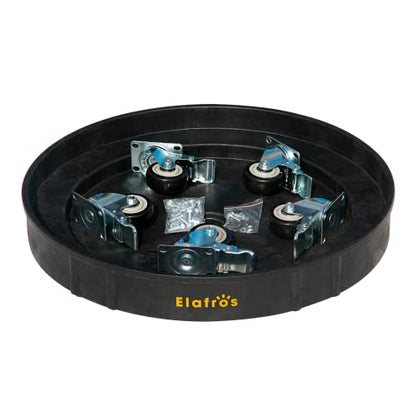 ELAFROS Heavy Duty Plastic Drum Dolly with Brake, 30/55 Gallon, 900lb Black - color: Black, size: 1 Pack With Brake