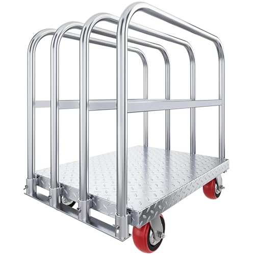 DWVO Heavy Duty Panel Dolly Sheetrock Cart on Wheels w/ 4 Hand Drails