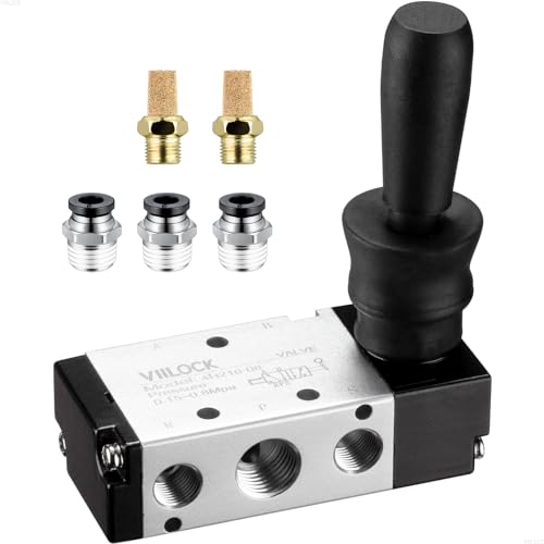 4H210-08 Hand Lever Valve 5 Way 2 Position 1/4"NPT for Air Cylinder - size: 1/4"NPT, style: 5 Way 2 Position