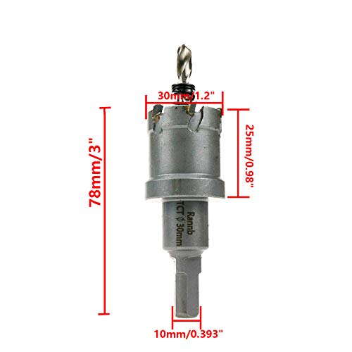 Carbide Hole Saw 1.2-inch/30mm Cutting Dia Hole Cutter for Cutting Stainless Steel Iron - size: 1.2"/30mm