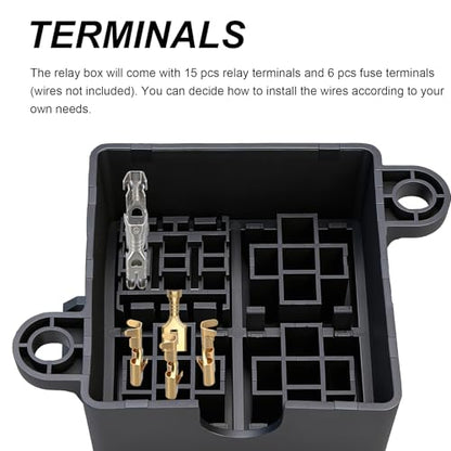 12V 3 Way Fuse Relay Box, 3 Relays and 3 ATC/ATO Blade Fuses Slots, Compatible with 4-Pin 5-Pin 40A Relay, for Cars Truck Jeep - size: 3Relays 3Fuses slots, style: Box
