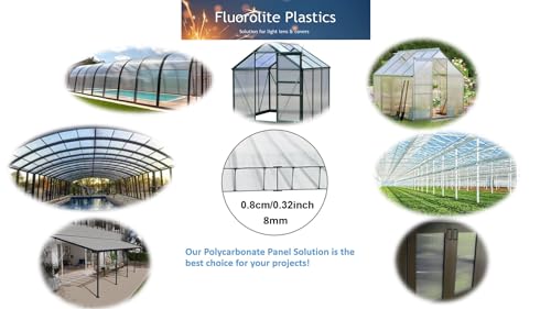 Twin Wall Polycarbonate Greenhouse Panels | Polycarbonate Panels | Greenhouse Panels| Polycarbonate Roof Panels| Hurricane Panels | Clear, Light Weight | 8mm | Custom Size | 1 Pack - style: Custom Size