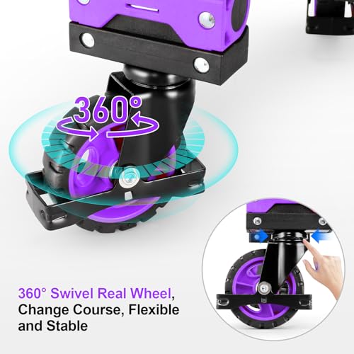 Folding Hand Truck Dolly, 330lb Convertible 4 to 2 Wheel Moving Cart,Purple - size: 330LB Purple