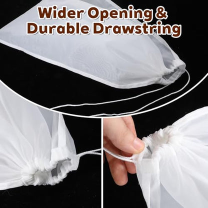 5 Pcs Nylon Brew Bags, Fine Mesh Brewing Bag Reusable Cold Brew Bags, 17.7 x 11.8 Inch Straining Bag for Beer, Wine, Cider - size: 17.7 x 11.8 Inch