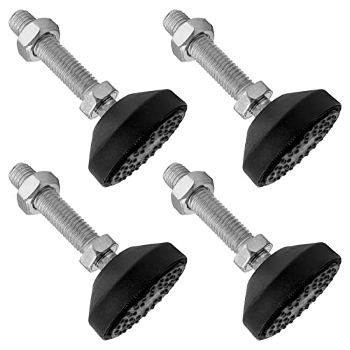 Bonsicoky M12 Metal Adjustable Leveling Feet, Black, 4 Pcs, 3.2" x 1.9" - size: 3.2" x 1.9"