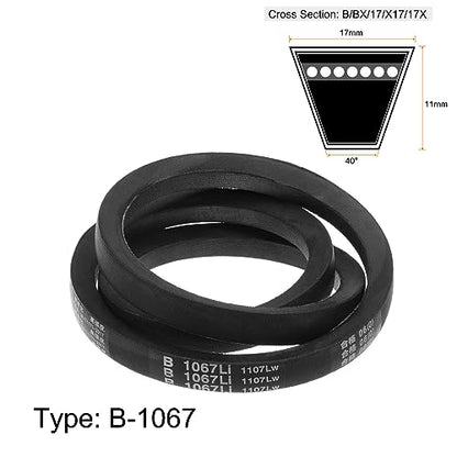 HARFINGTON B-1067 V-Belts Drive Belt 1067mm(42") Inner Girth 17mm Top Width B Section Rubber for Power Transmission - size: 1067mm