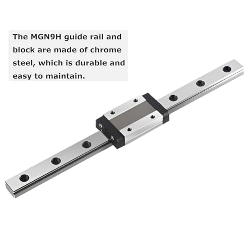 200mm Length MGN9 Miniature Linear Sliding Guide Rail with 1PCS MGN9H Stainless Steel Carriage Block for 3D Printer X, Y, Z axis and CNC Machines - color: MGN9H, size: 200mm/7.87 inches