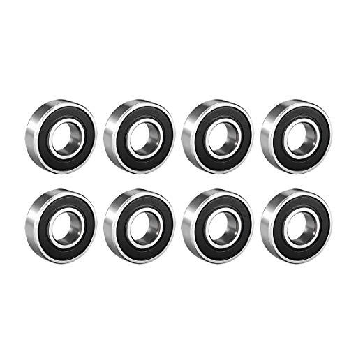 uxcell 6001-2RS Deep Groove Ball Bearing 12mm x 28mm x 8mm Double Sealed High Carbon Steel Z1 Bearings 8pcs - size: 12mmx28mmx8mm