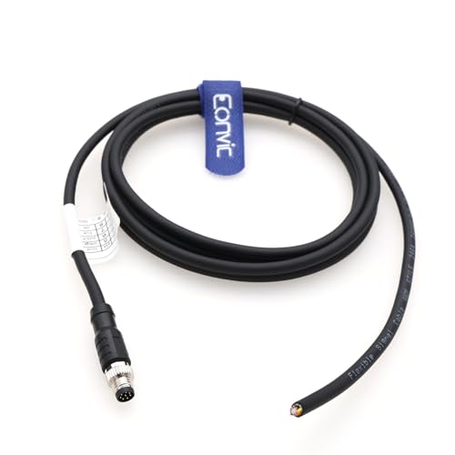 M8 8 Pin A Code Male to Open Aviation Sensor Cable Waterproof Shielded Electrical Cable for Industrial Automation Control Fieldbus Network - color: 8pin Male to Open, size: 1m
